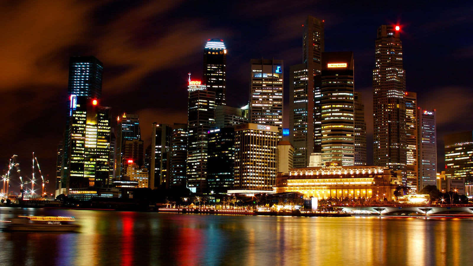 Singaporestads Nattbilder.