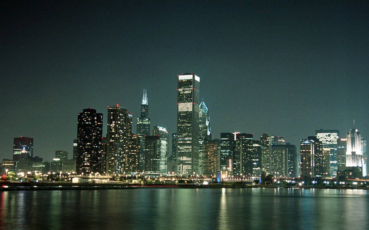City Of Chicago At Night