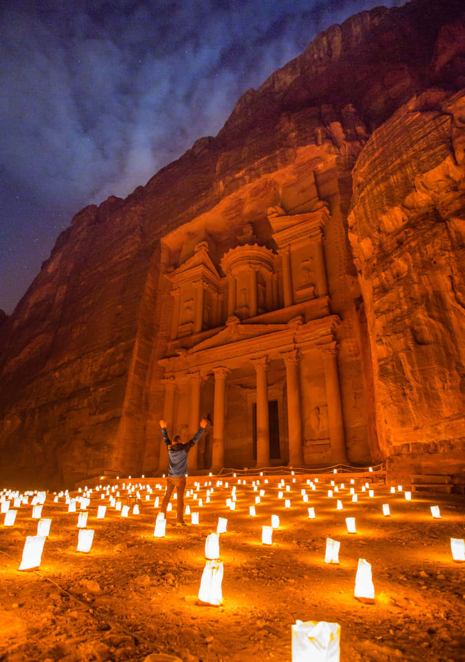 City Of Petra Candle Lights Portrait Picture