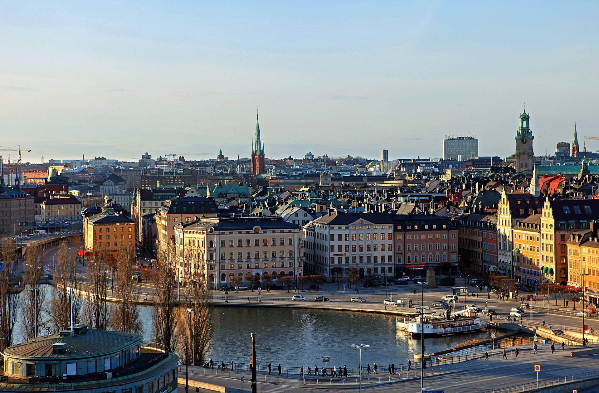 Cittàdi Stoccolma, Cielo Sereno Sfondo