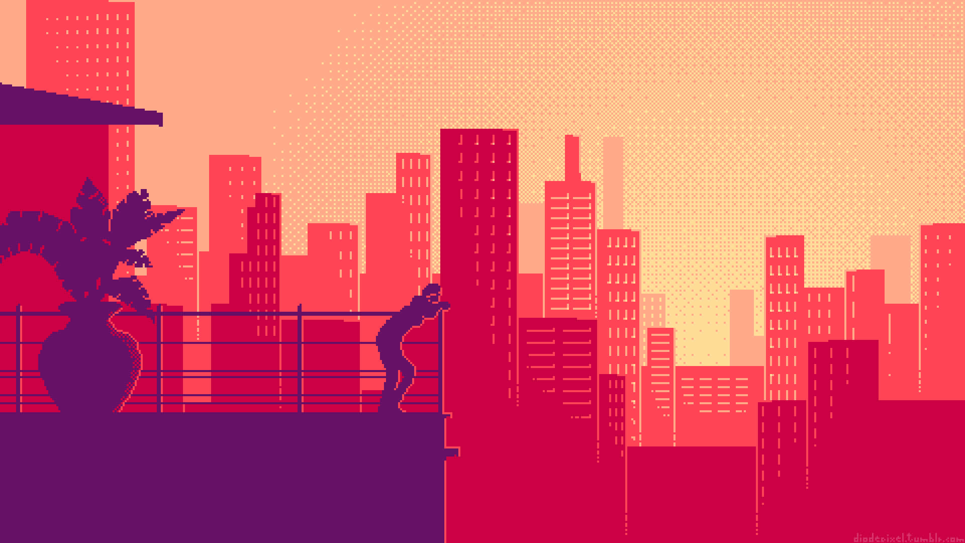 Pixel City Landscapes Wallpaper