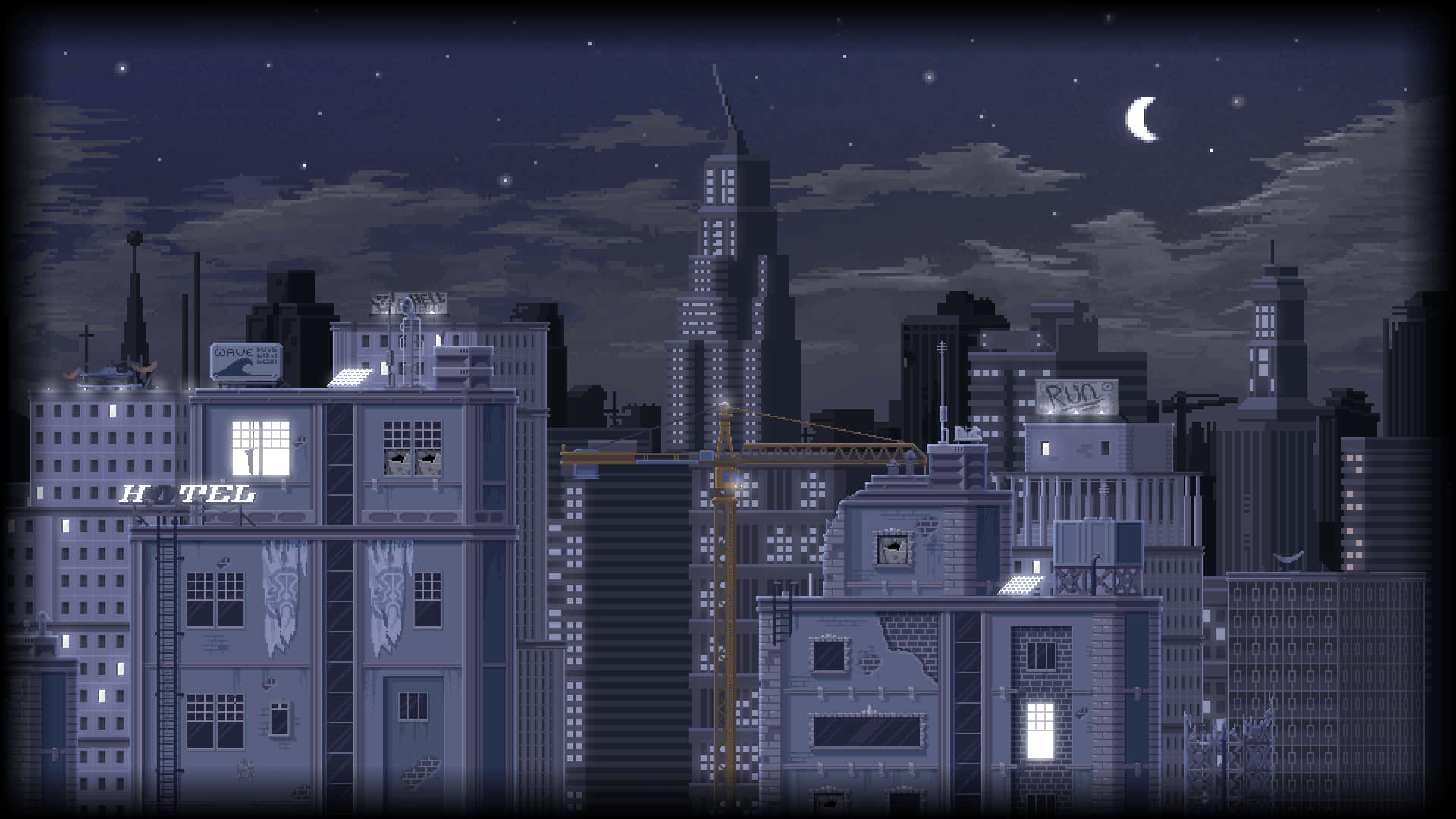 Cityscape Pixel Art Wallpaper
