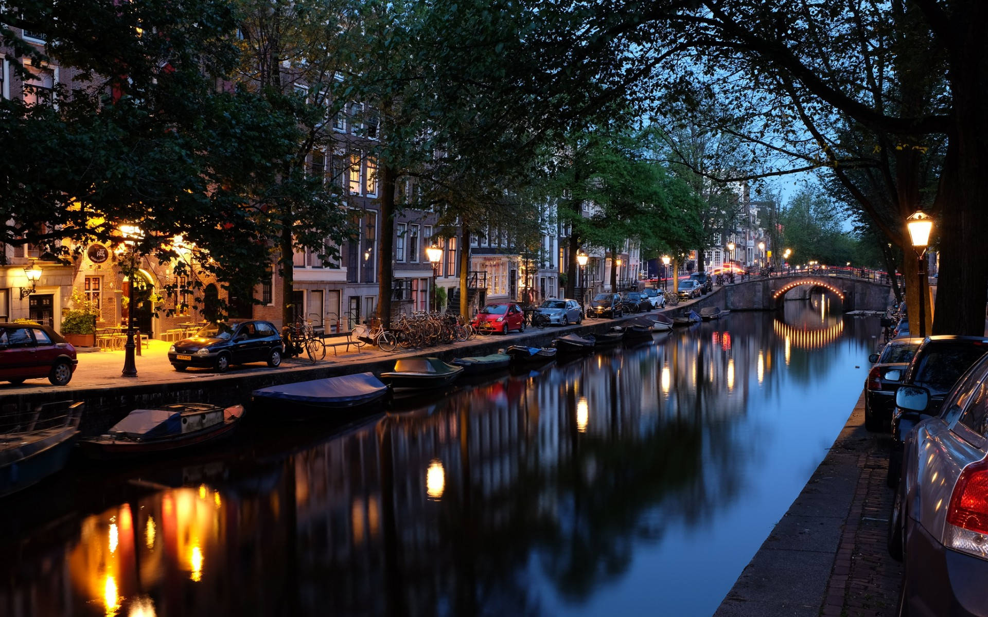 City River In Amsterdam Netherlands