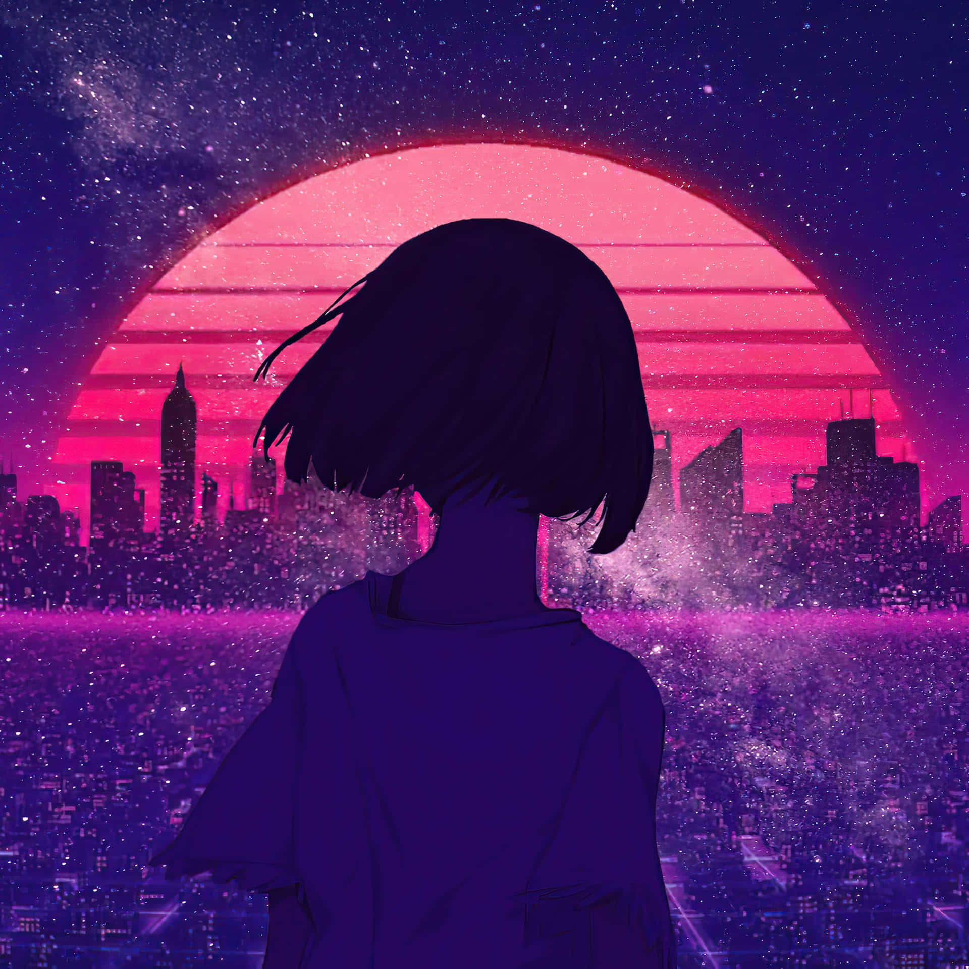 City Silhouette Anime Pfp Aesthetic Wallpaper