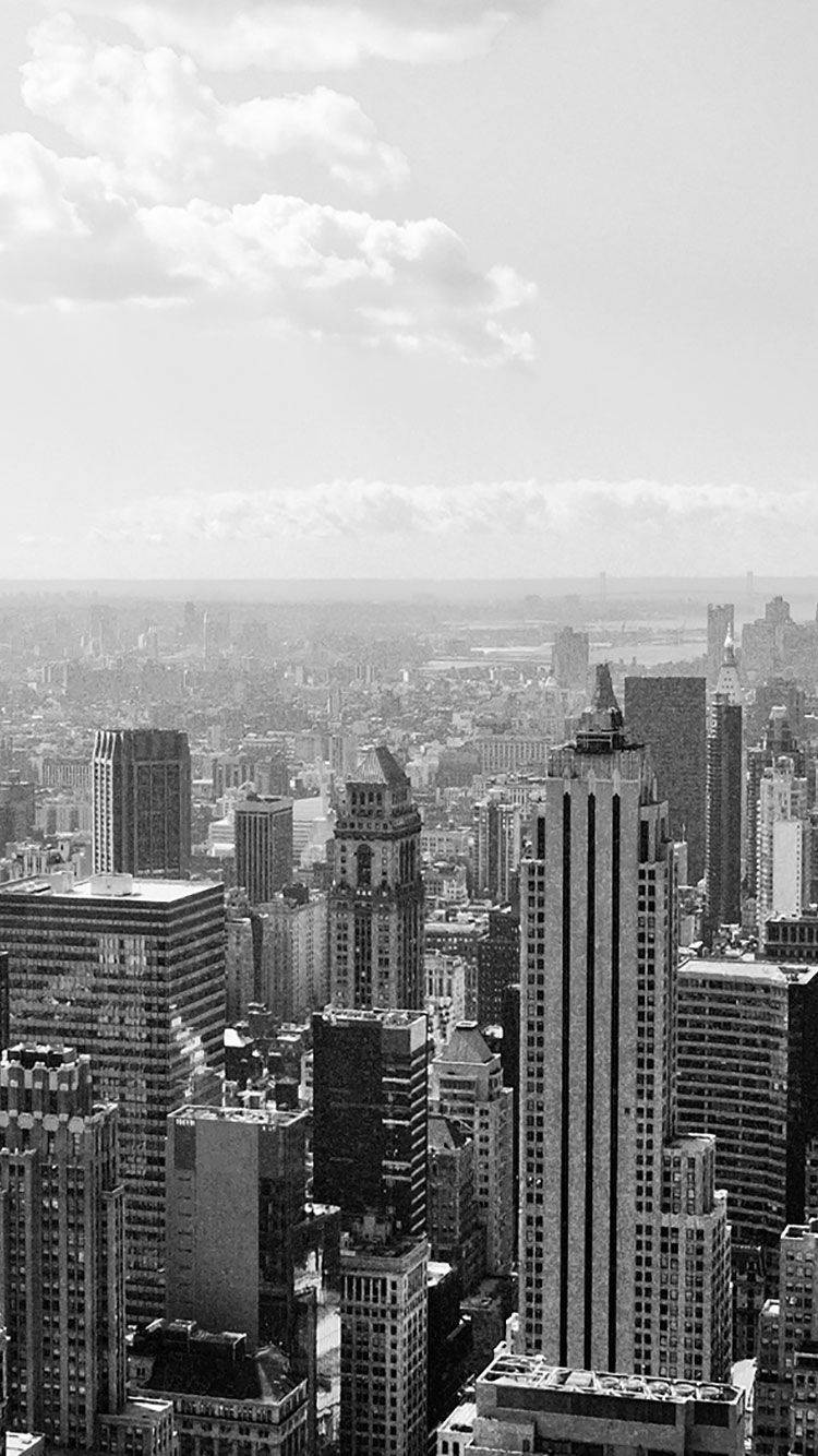 City Skyline Dark Grey Iphone Wallpaper