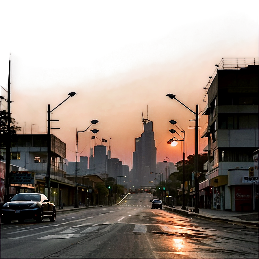 City Street At Dawn Png 10 PNG