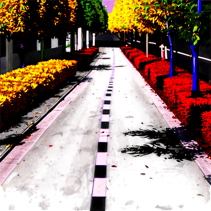 City Street During Autumn Png 19 PNG