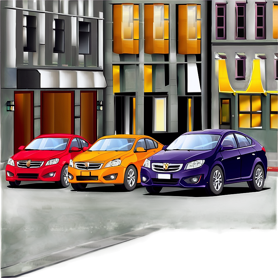 City Street With Cars Png 25 PNG