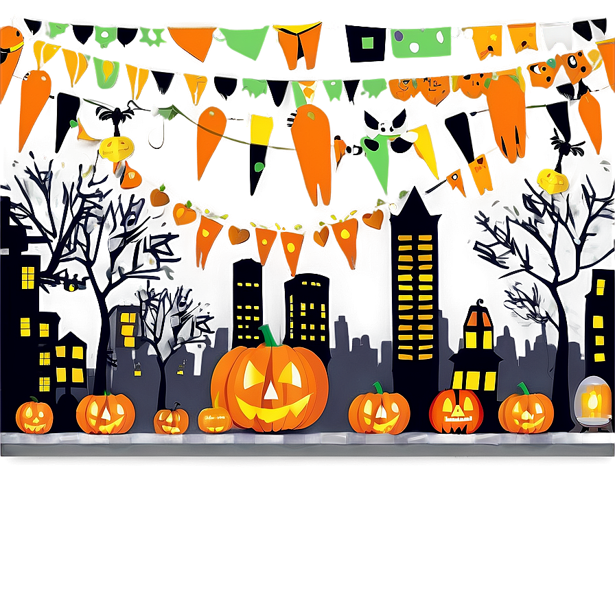 City Street With Halloween Decor Png Xta PNG