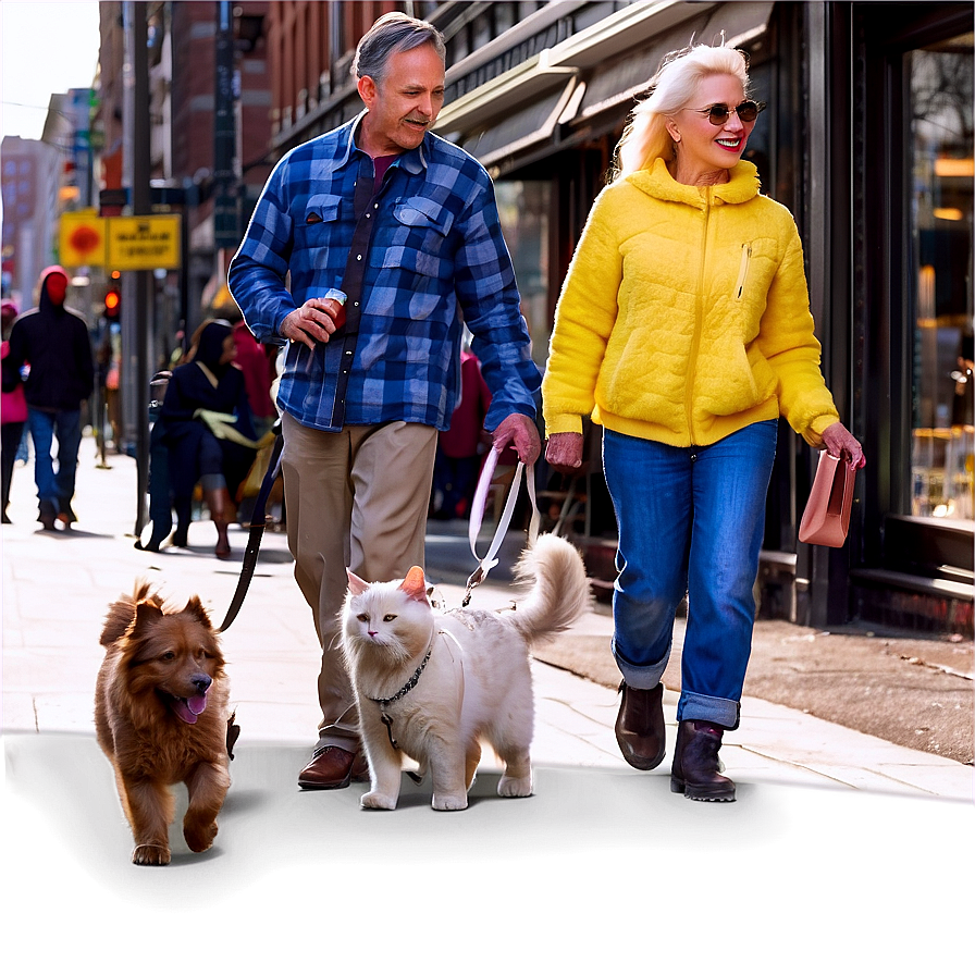 City Street With Pet Walkers Png Cpw PNG