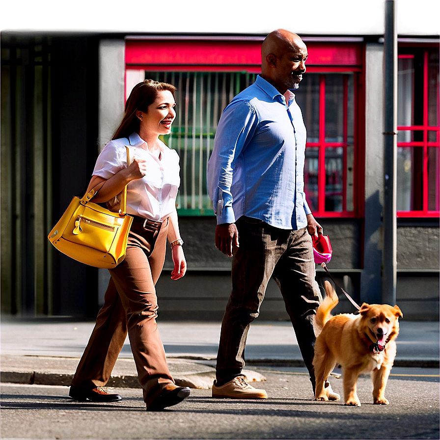 City Street With Pet Walkers Png Fwt98 PNG