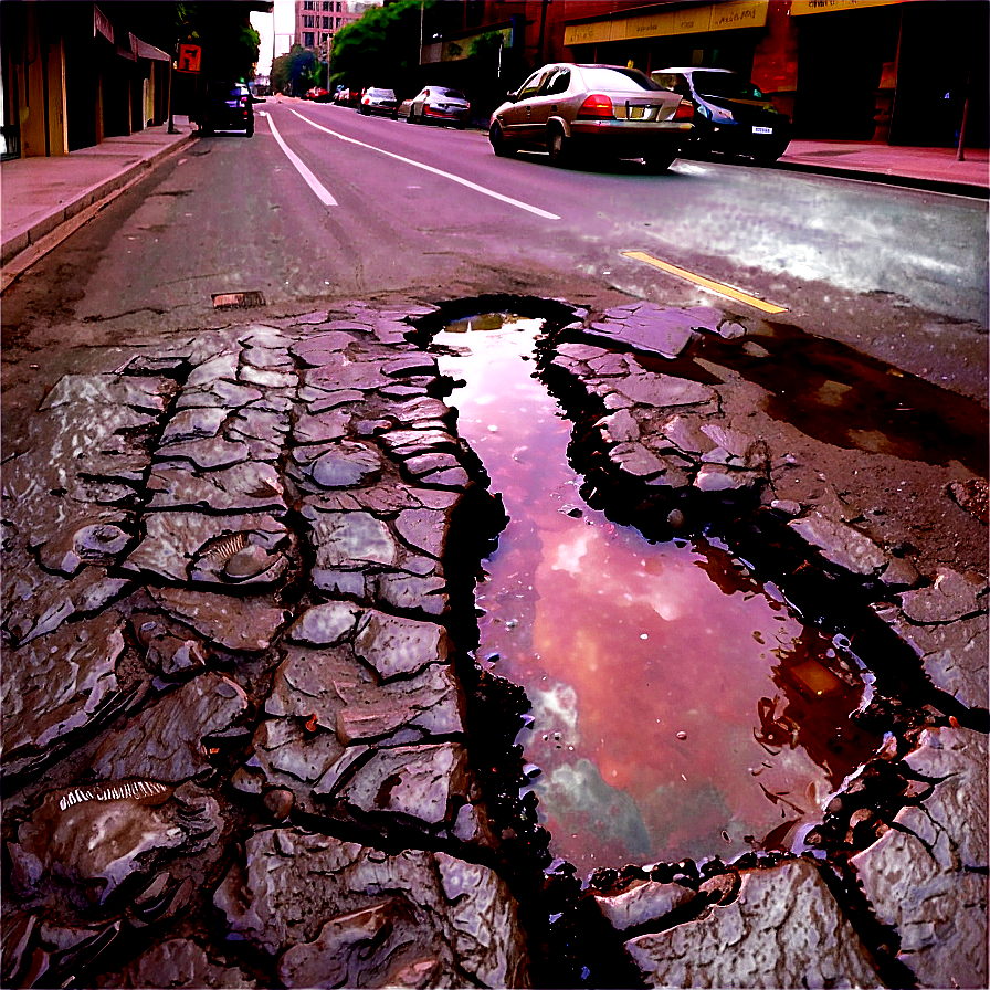 City Street With Potholes Png 39 PNG