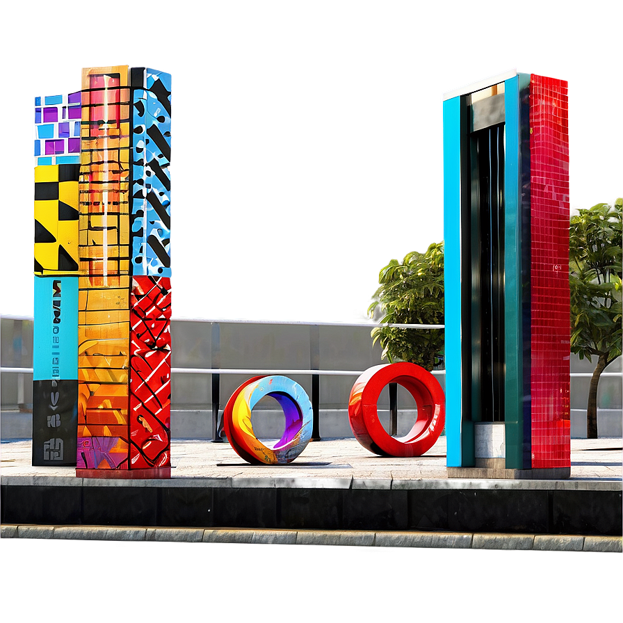 City Street With Public Art Png 42 PNG