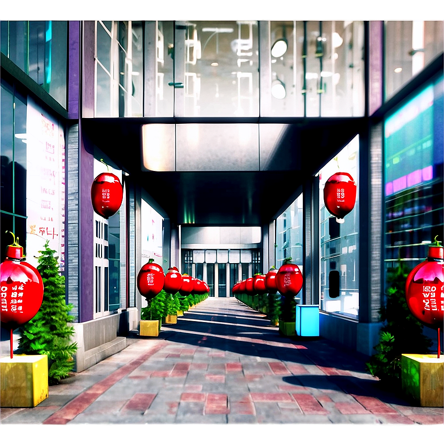 City Street With Seasonal Decorations Png 78 PNG