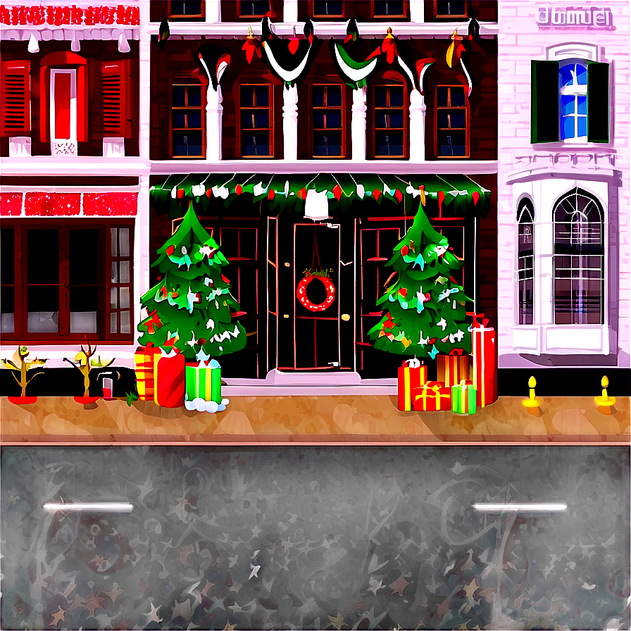 City Street With Seasonal Decorations Png 83 PNG