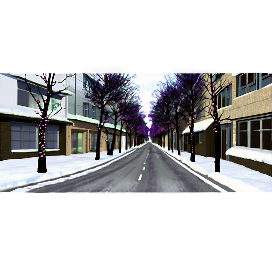 City Street With Seasonal Decorations Png Ida67 PNG