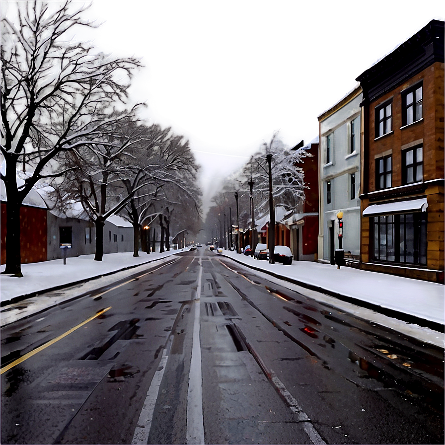 City Street With Snowfall Png Jhu13 PNG