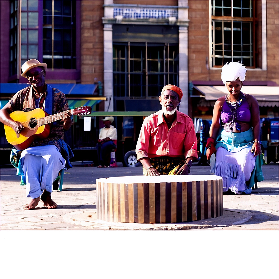 City Street With Street Performers Png 06252024 PNG