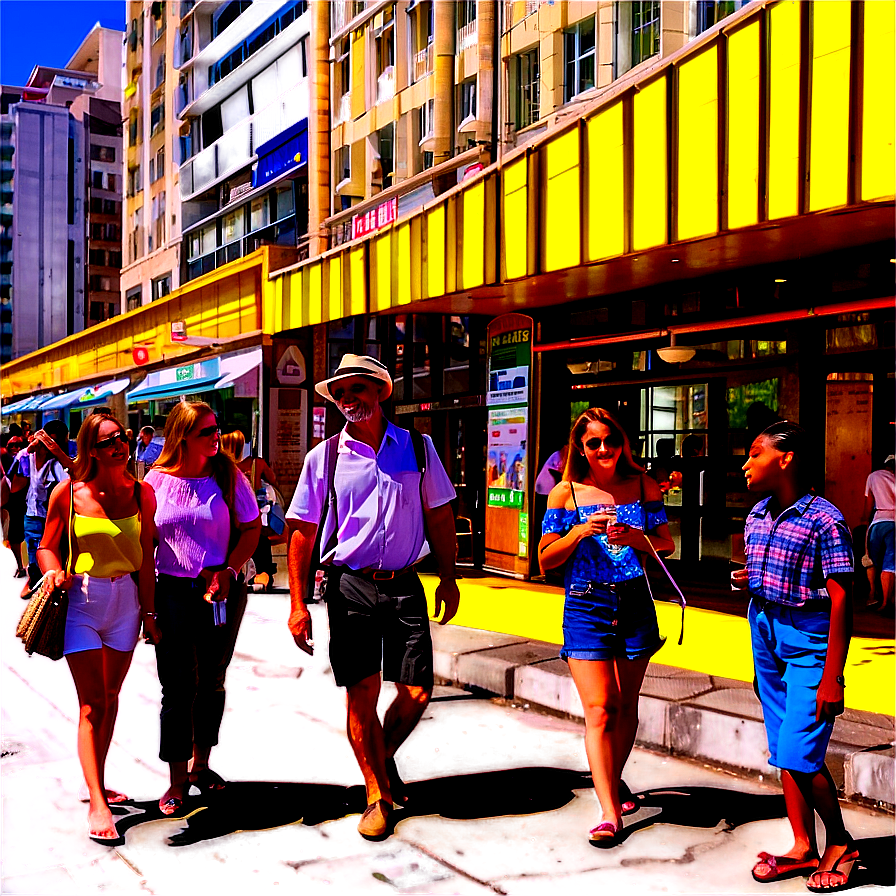 City Street With Tourists Png Bam95 PNG