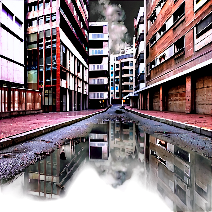 City Street With Water Puddles Png 59 PNG