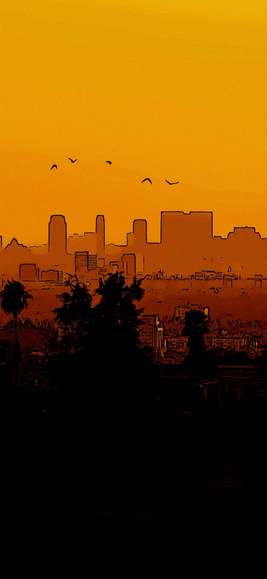 "Soak in the City Sunset with Your Iphone" Wallpaper