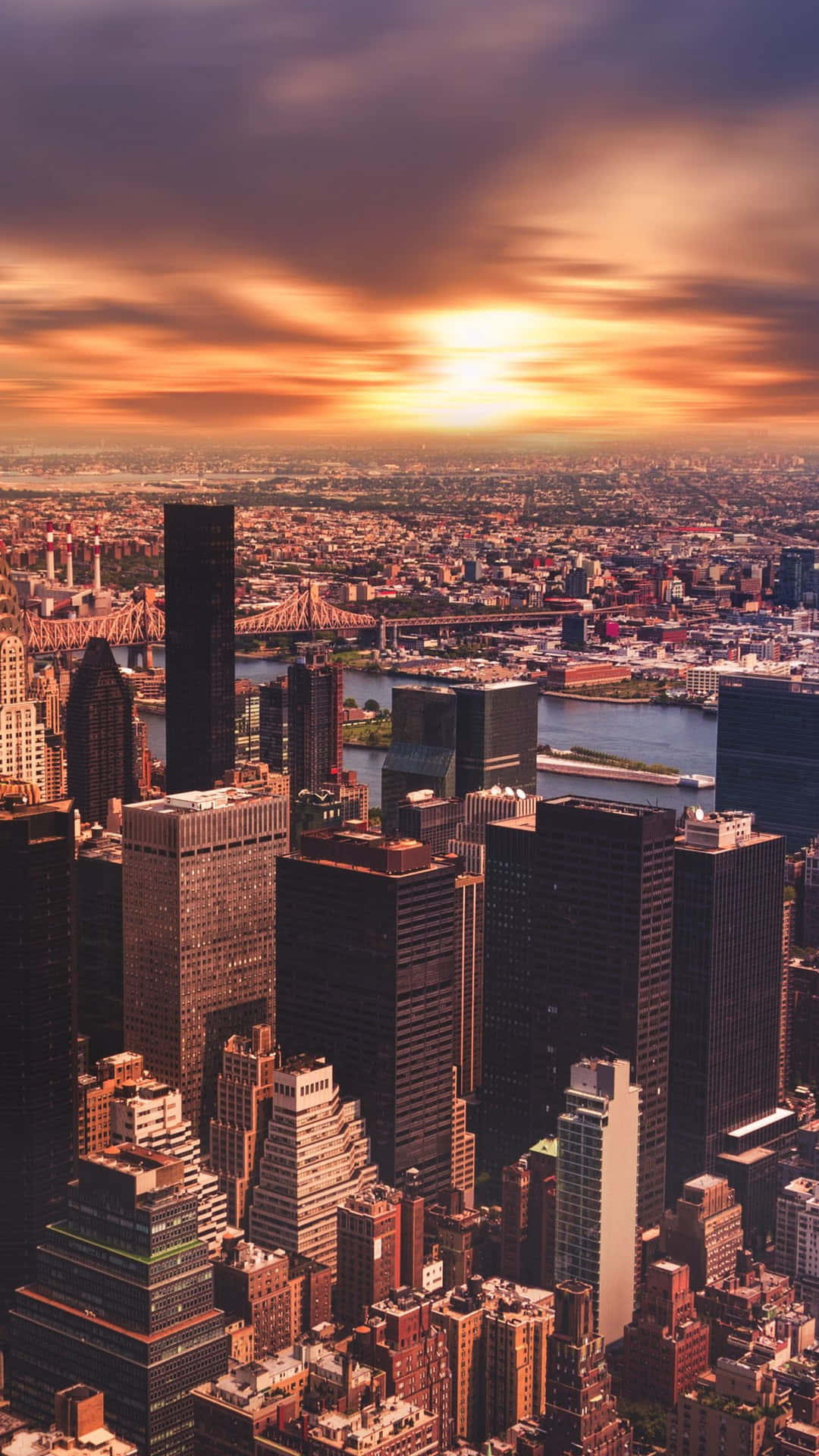 New York City Sunset Iphone Wallpaper