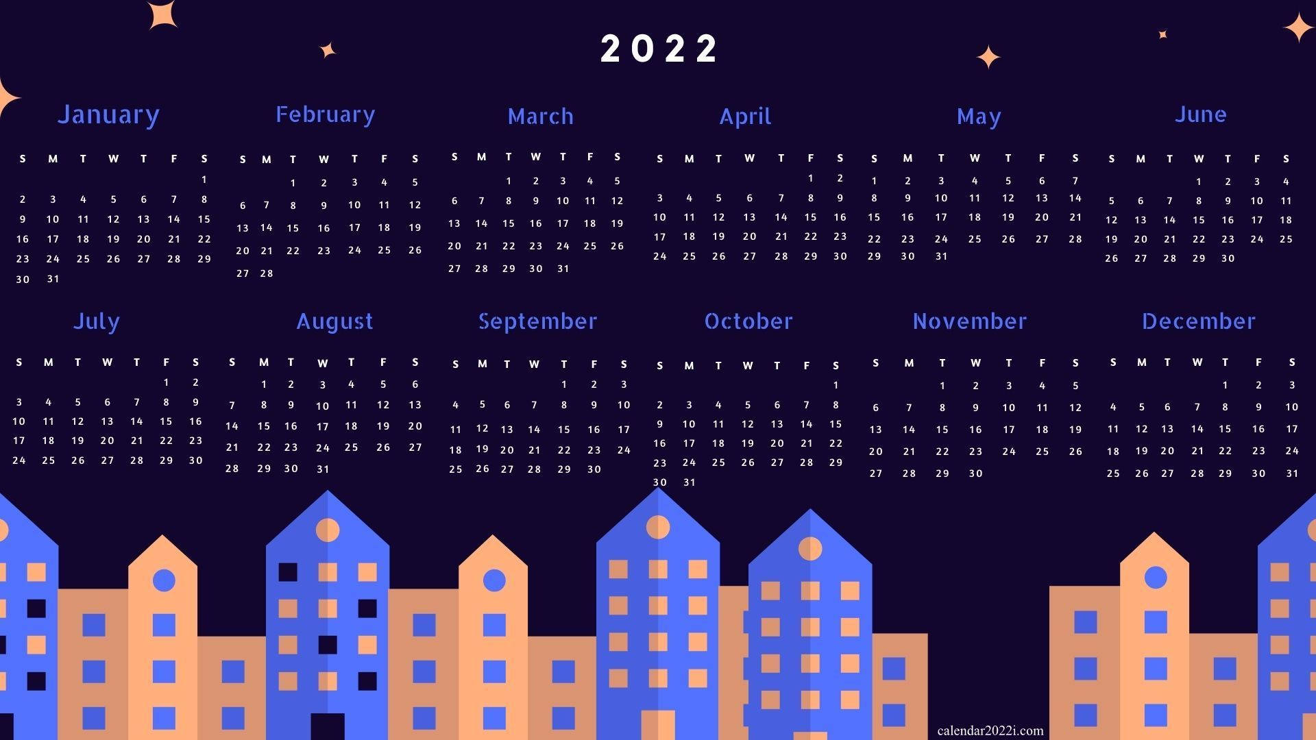 Cityscape 2022 Calendar Wallpaper