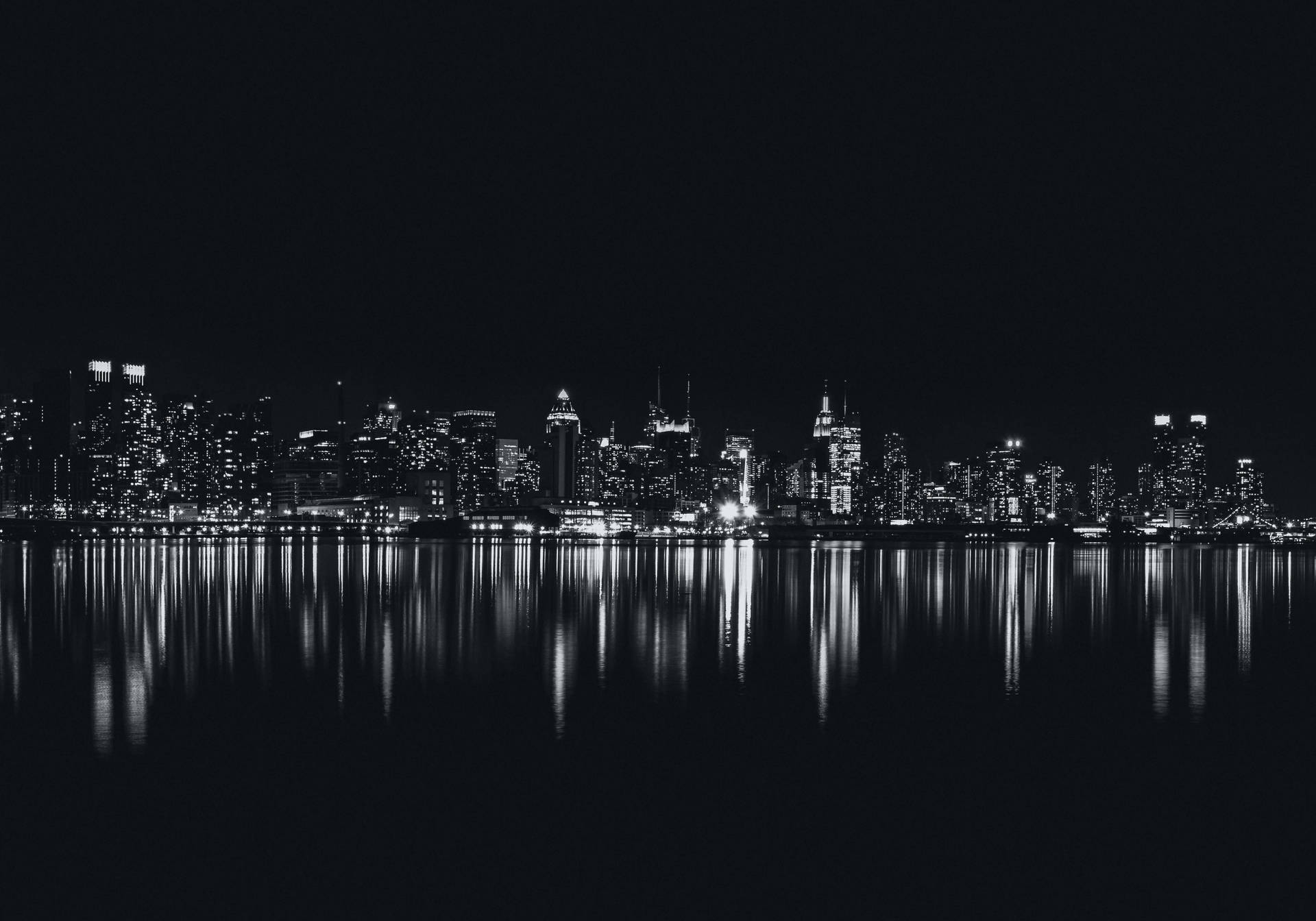 Cityscape In Black Screen Picture