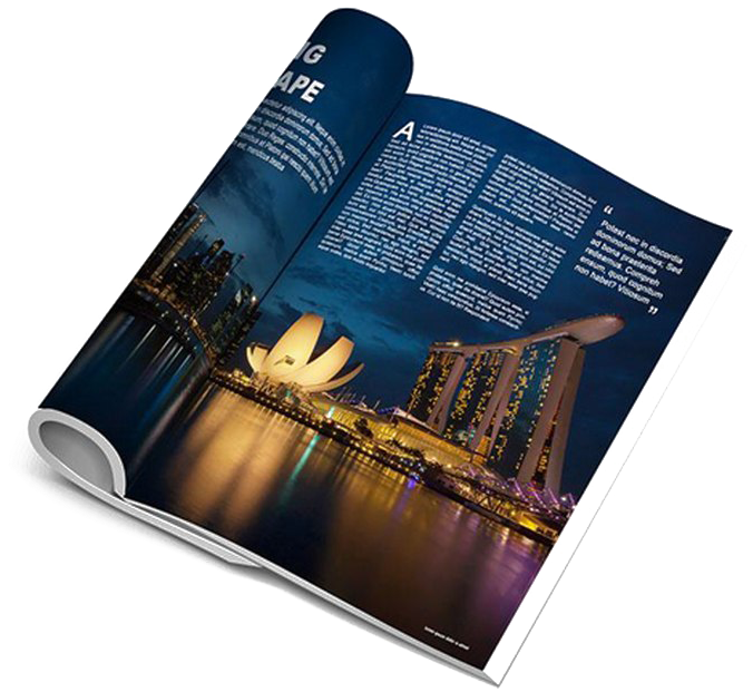 Cityscape Nighttime Article Magazine Spread PNG