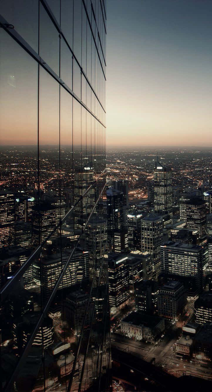 Cityscape Reflections At Twilight.jpg Wallpaper