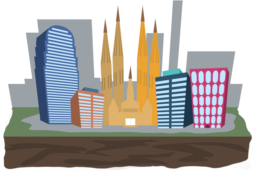 Cityscape Skyscrapers Illustration PNG