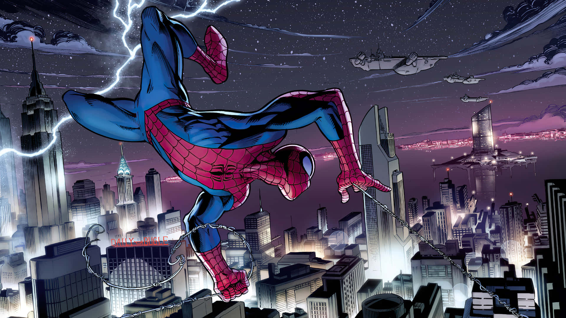 Cityscape Spider Man PFP Wallpaper