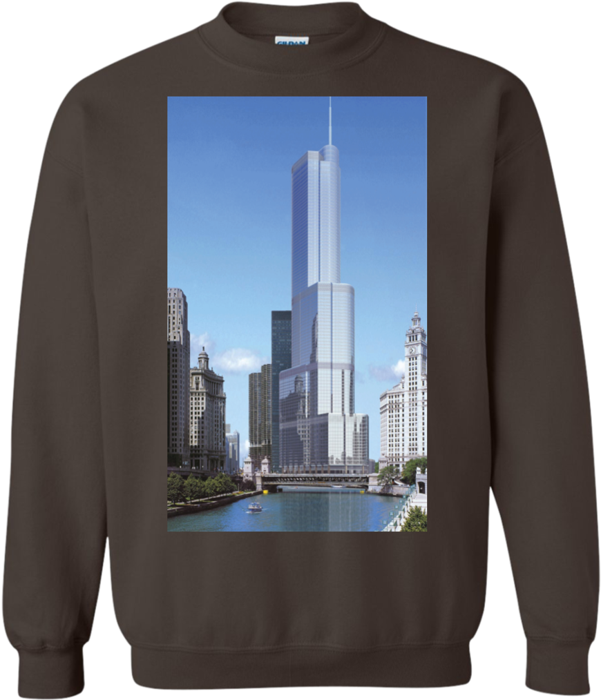 Cityscape Tower Sweatshirt Design PNG