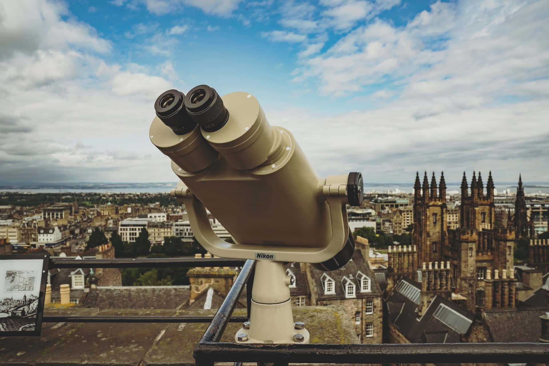 Cityscape Viewing Binoculars Wallpaper