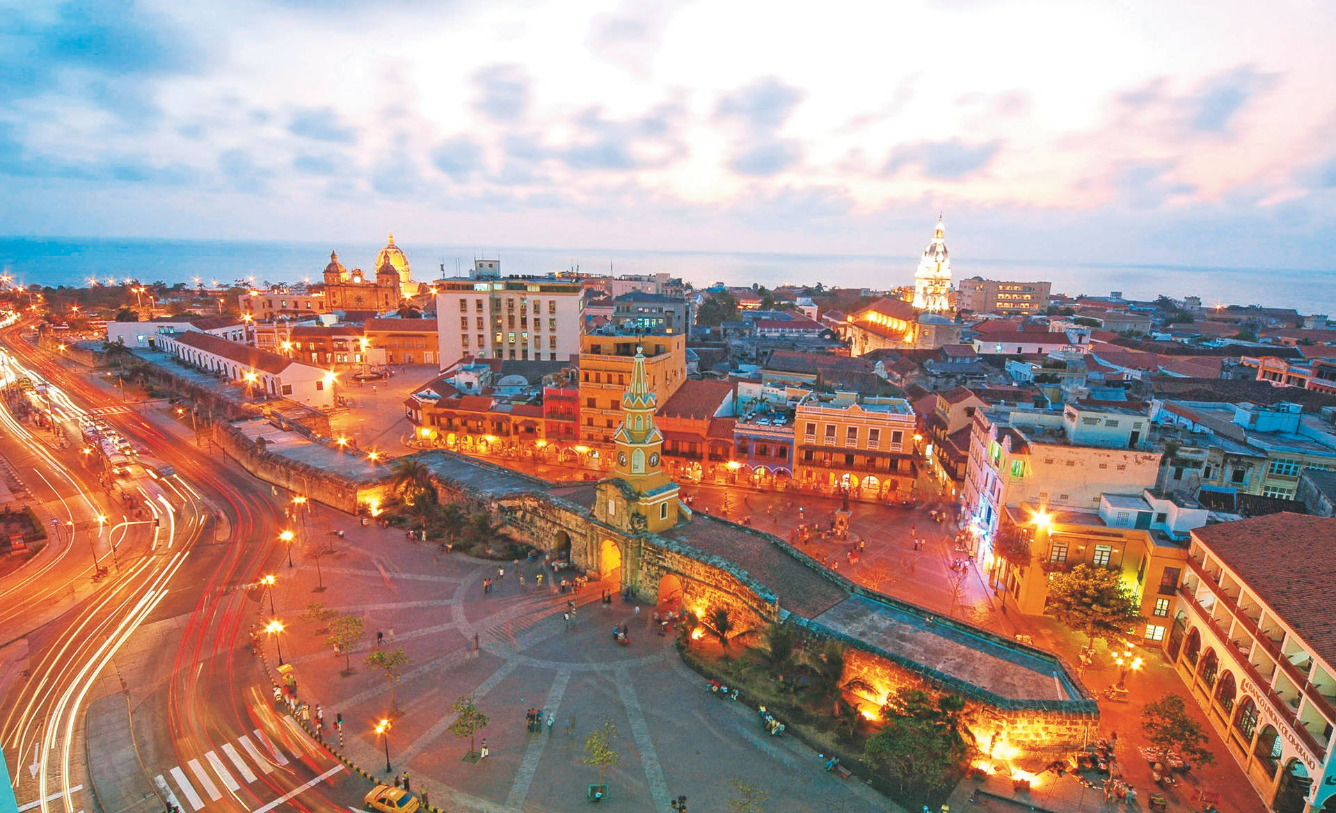 Ciudad Amurallada Cartagena Aerial View Wallpaper