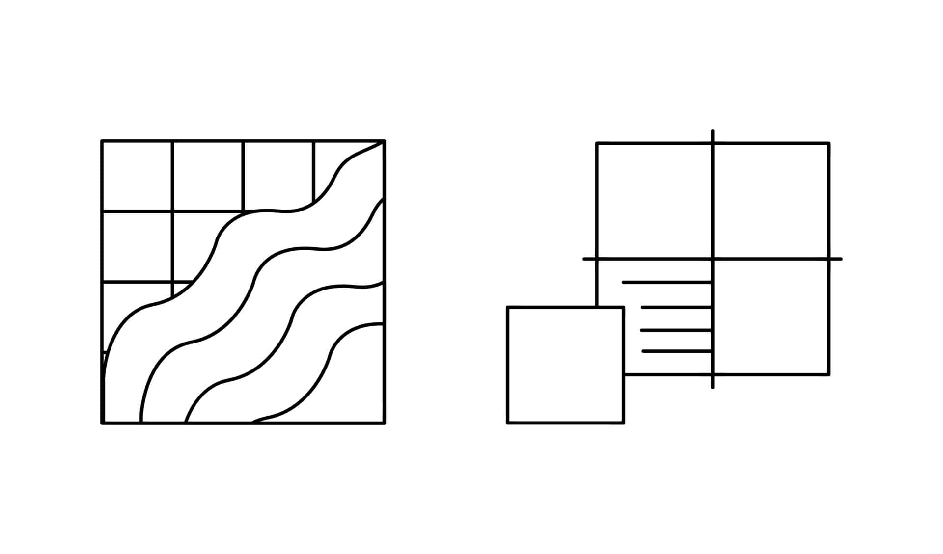 Einezeichnung Von Einem Quadrat Und Einem Rechteck