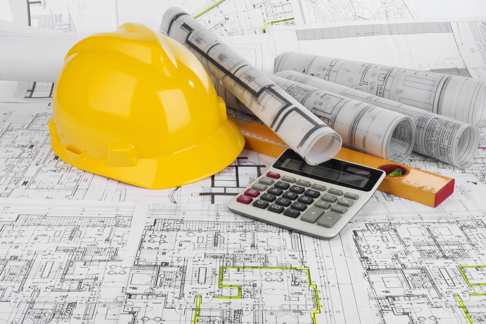 Civil Engineering Blueprint And Tools Background