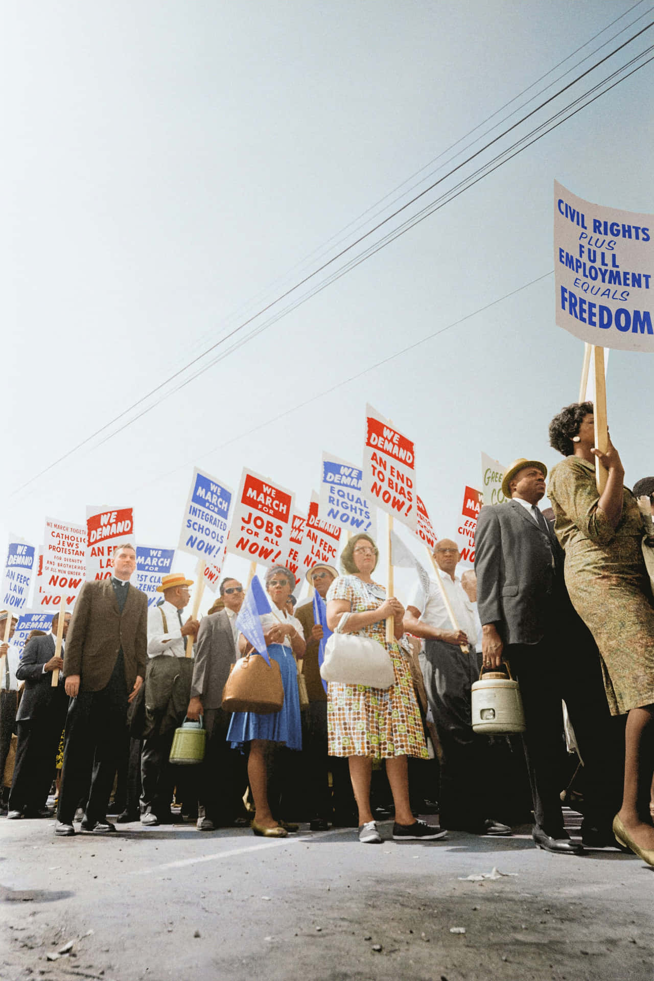 Civil Rights March Protesters Holding Signs Wallpaper