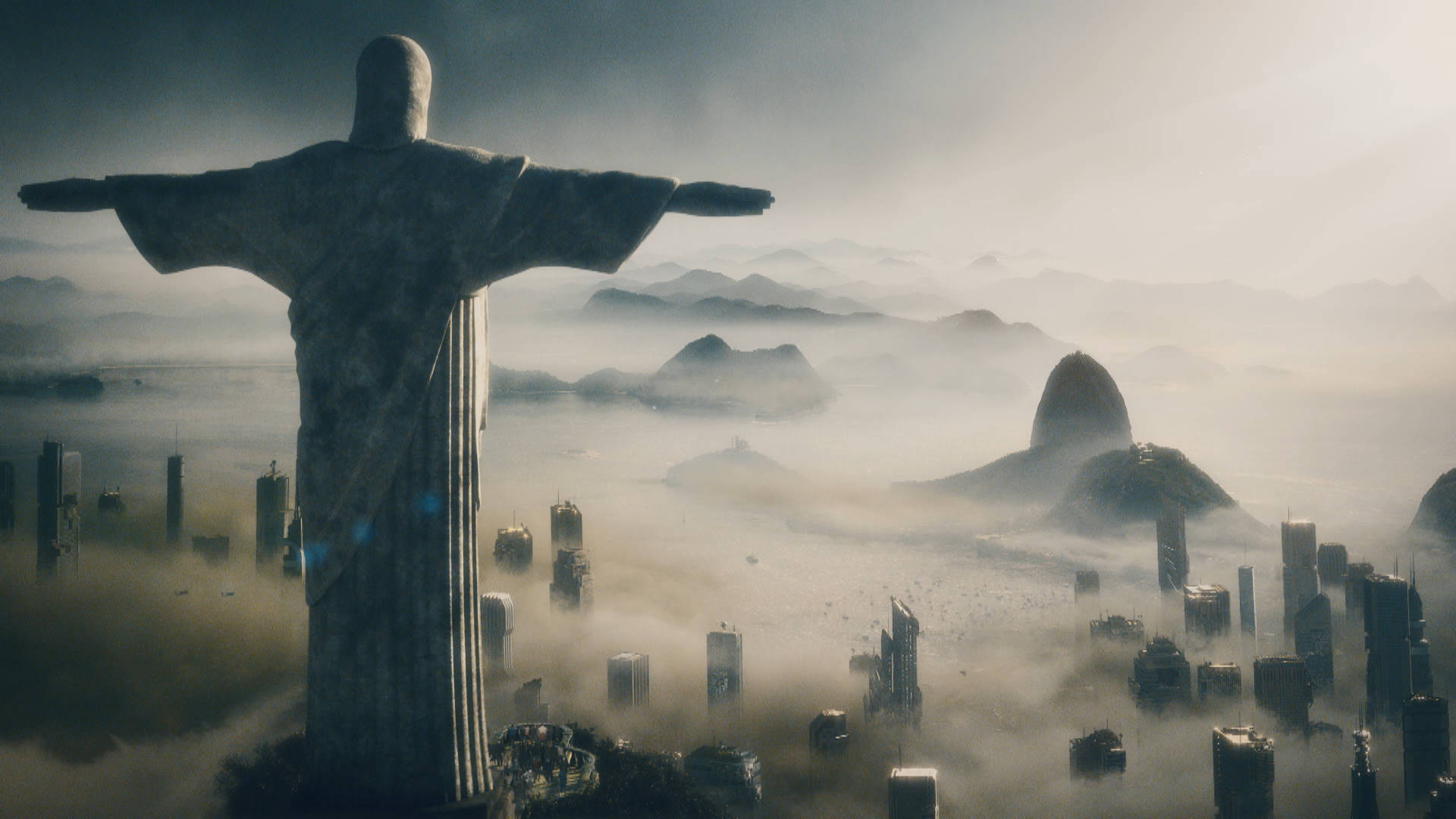 Christ The Redeemer Statue In The Fog Wallpaper