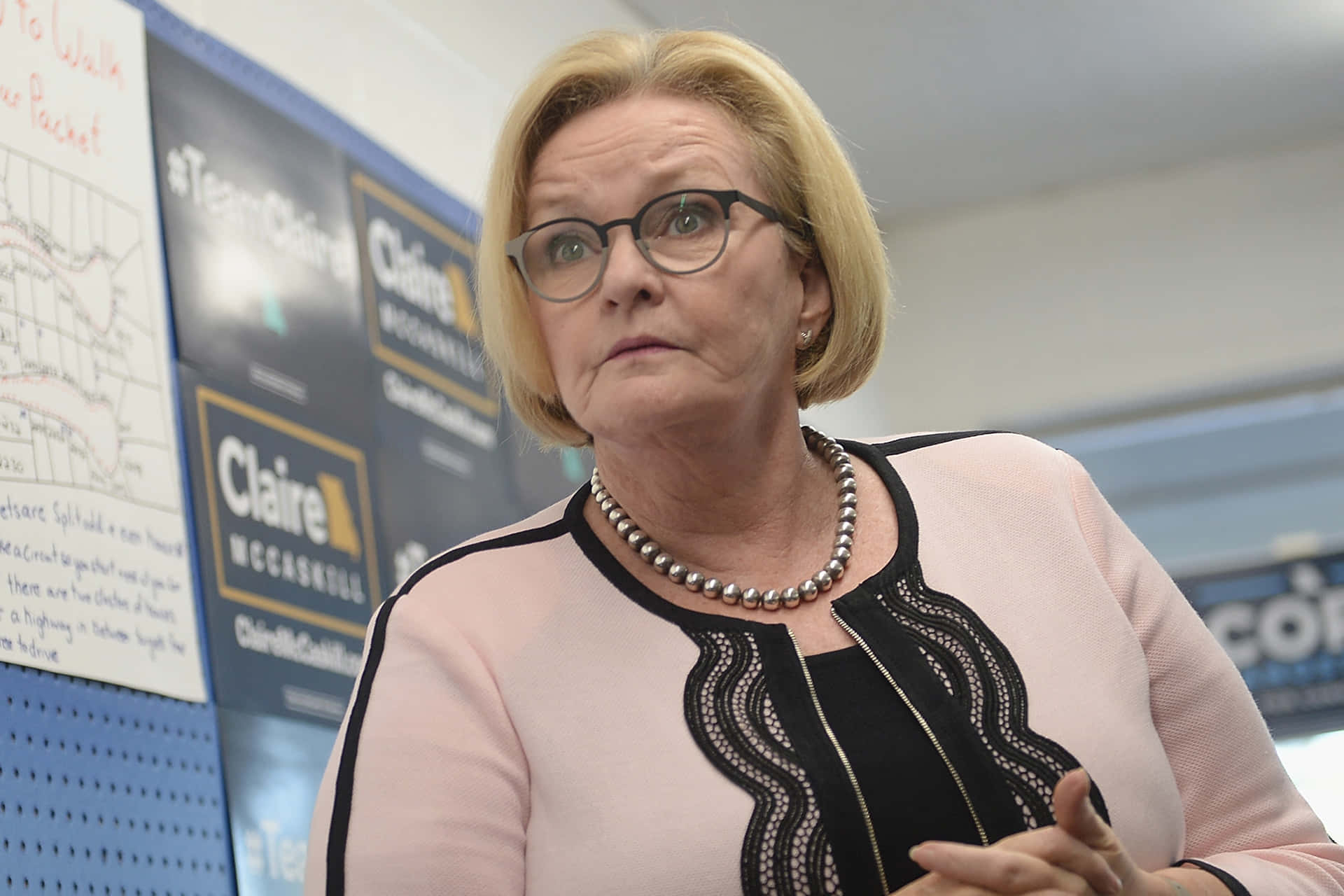 Claire Mccaskill Listening During Campaign Trail Picture
