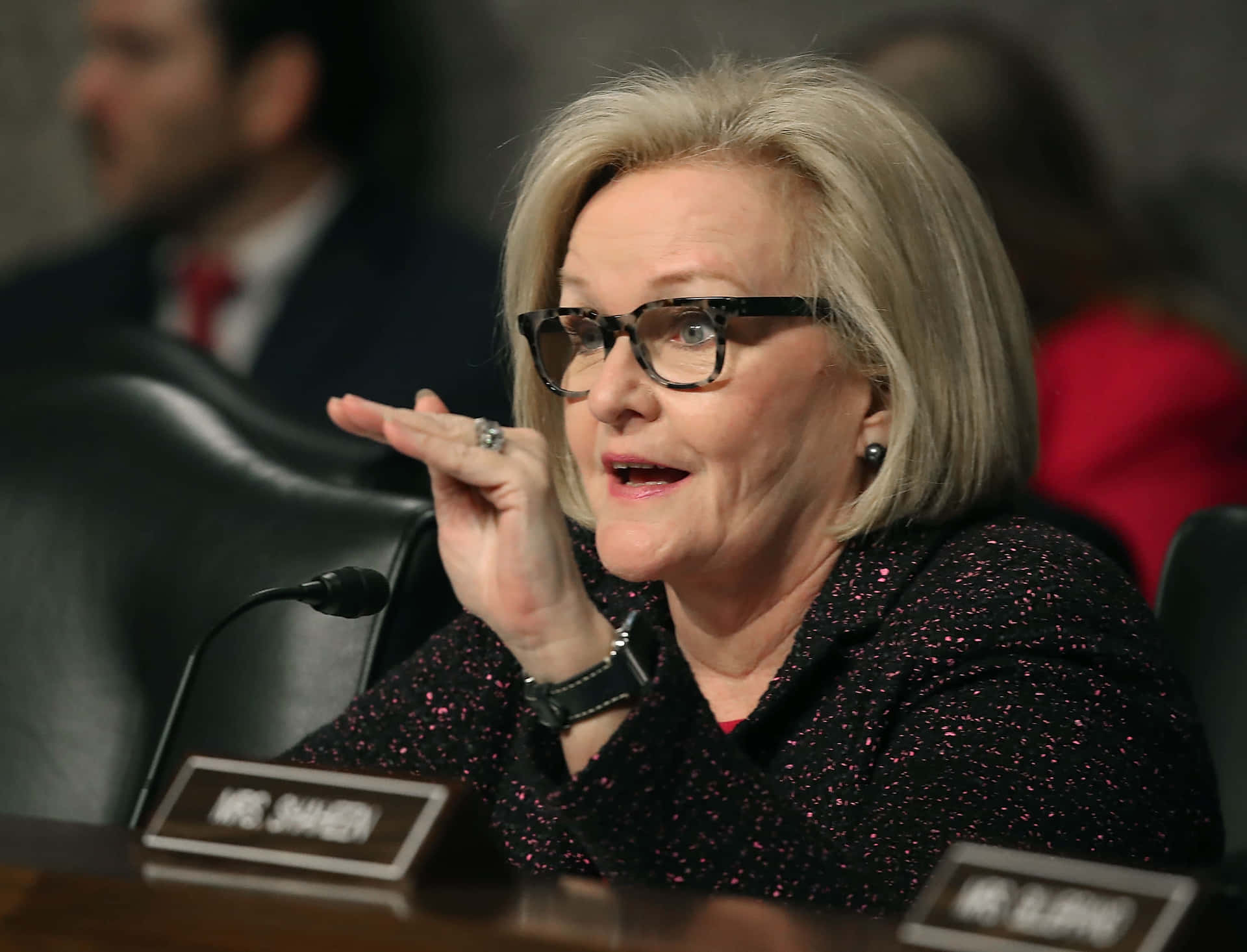 Claire Mccaskill Speaking With Witness Background