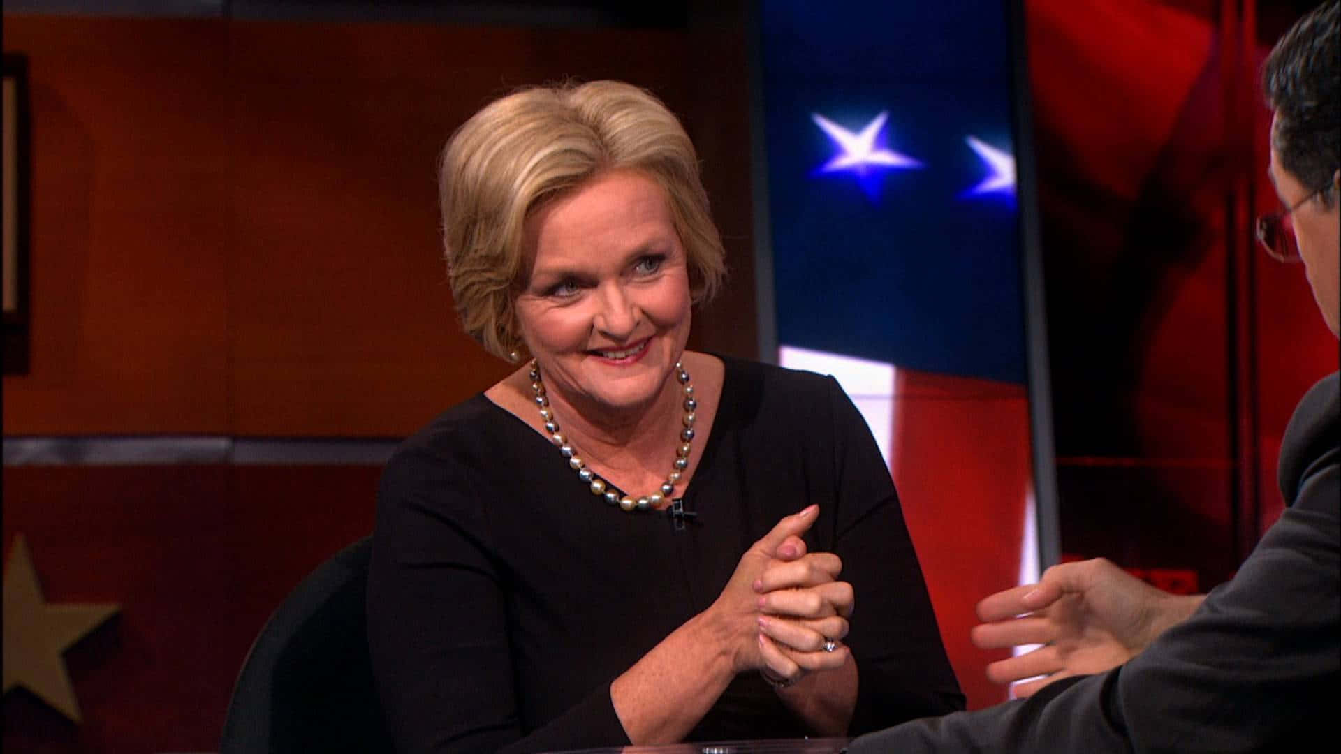 Claire Mccaskill With Stephen Colbert Wallpaper