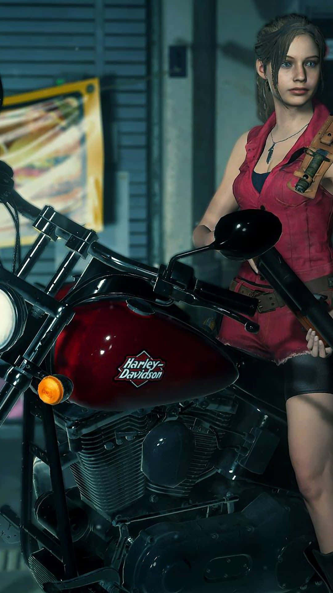 Claire Redfield Bravely Facing Off Danger In Resident Evil Wallpaper
