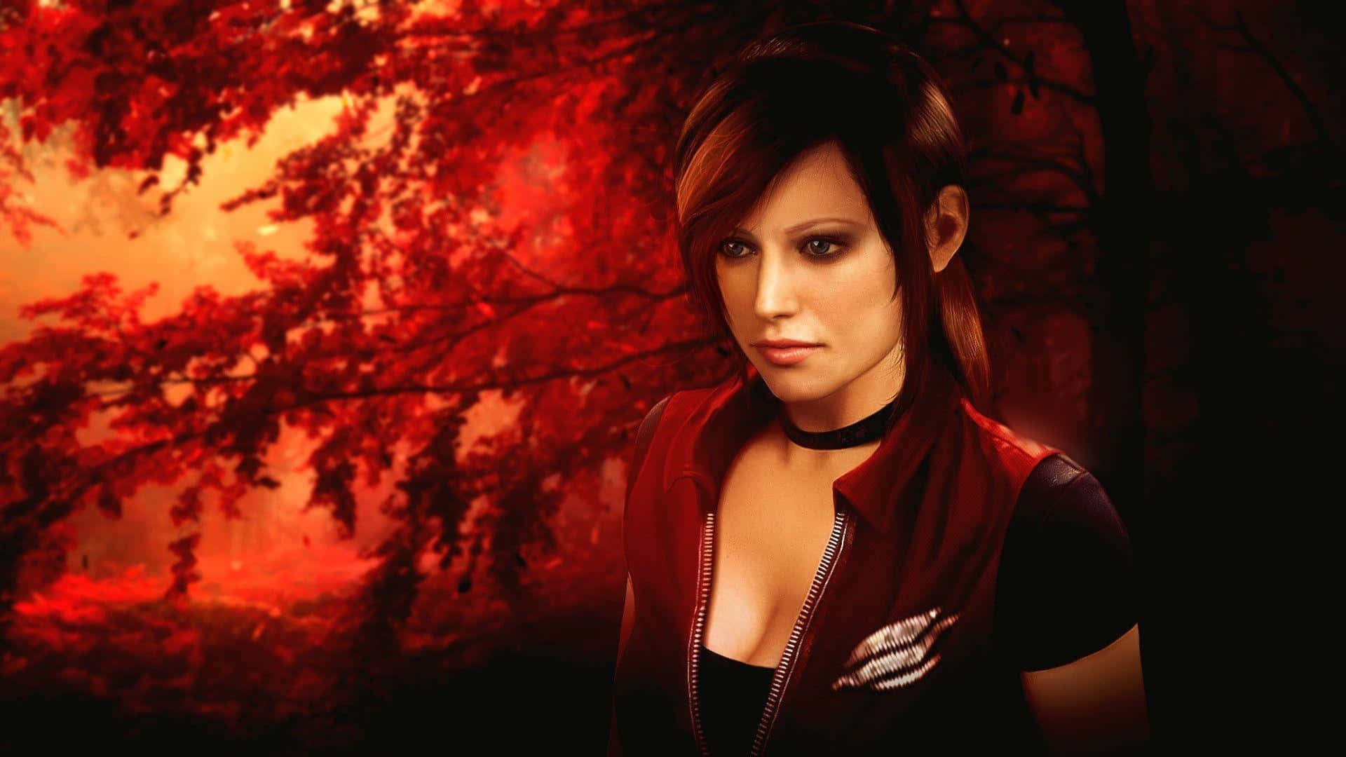 Claire Redfield - Fearless Female Survivor In The Horror World Of Resident Evil Wallpaper