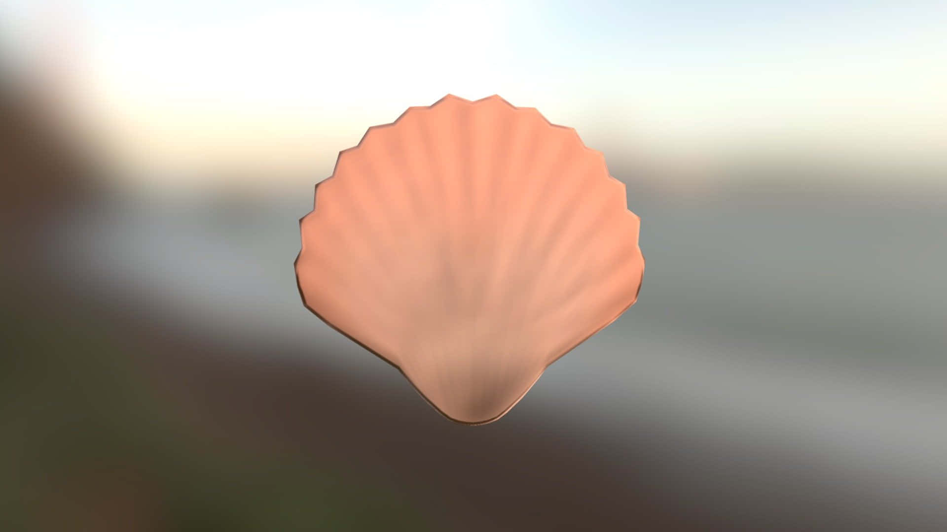 A Clam Shell Against a Beach Setting Wallpaper