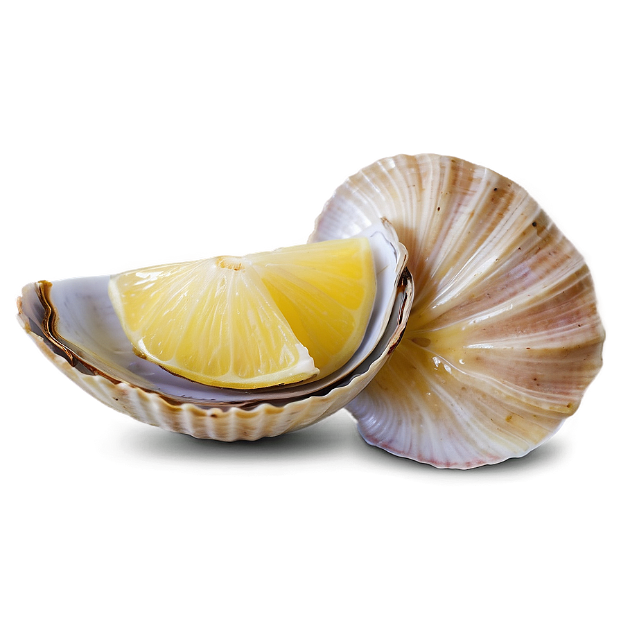 Clam With Lemon Slice Png 05242024 PNG