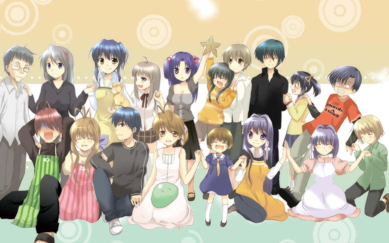 Clannad Hahmot Kokoontumassa Taustakuva