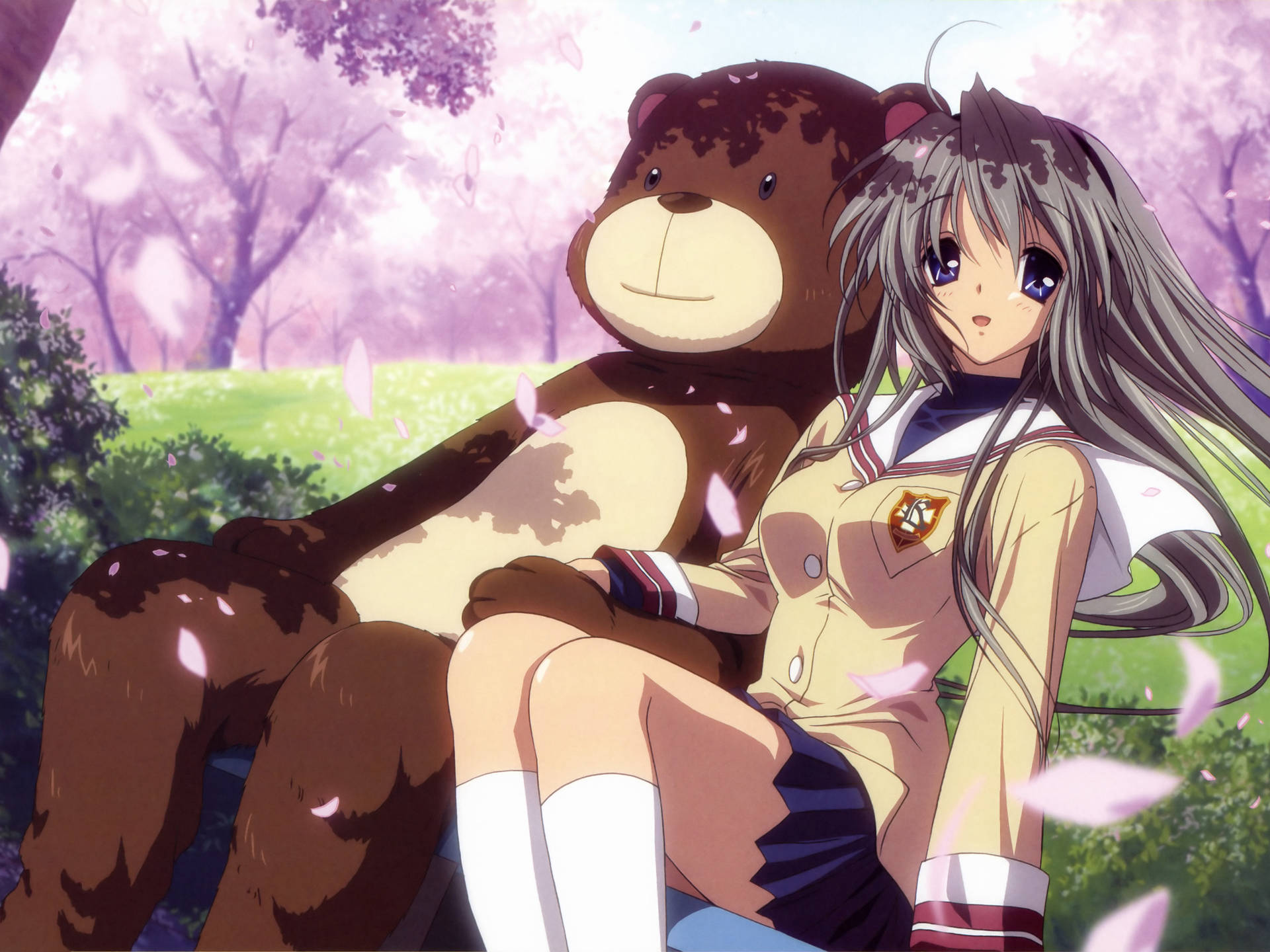 Clannad Mou And A Bear Wallpaper