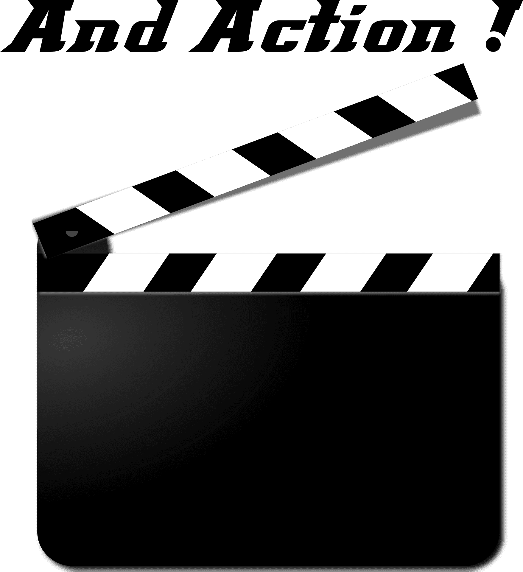 Clapperboard And Action Graphic PNG