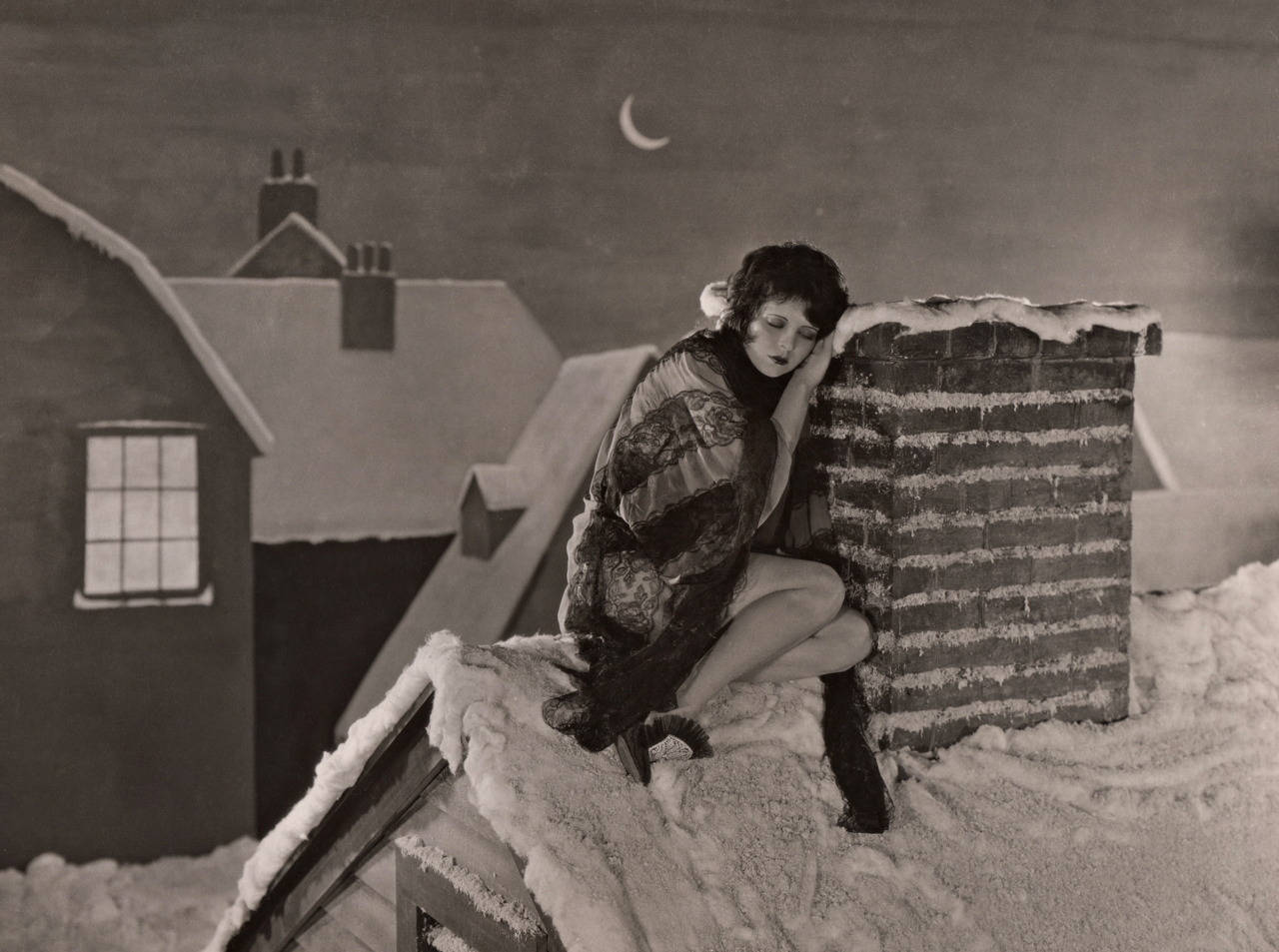 Clara Bow By The Chimney Wallpaper